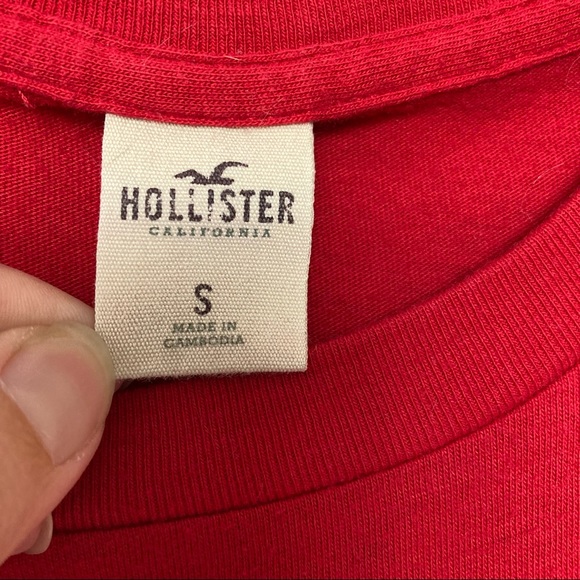 Hollister Juniors S Small T-Shirt Short Sleeve Tee Red Logo Graphic - Picture 7 of 8